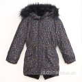 女の子のロープウエスト温かい冬のジャケット